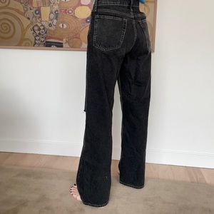 Rag and bone black sofie jean with knee slit - 26